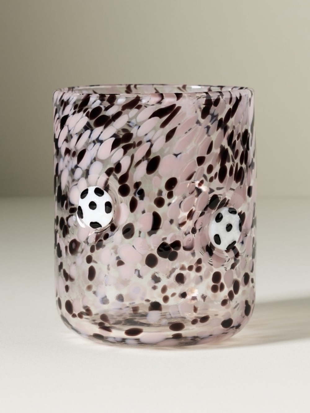 NEW Anthropologie Icon Juice Glass Confetti Pink and